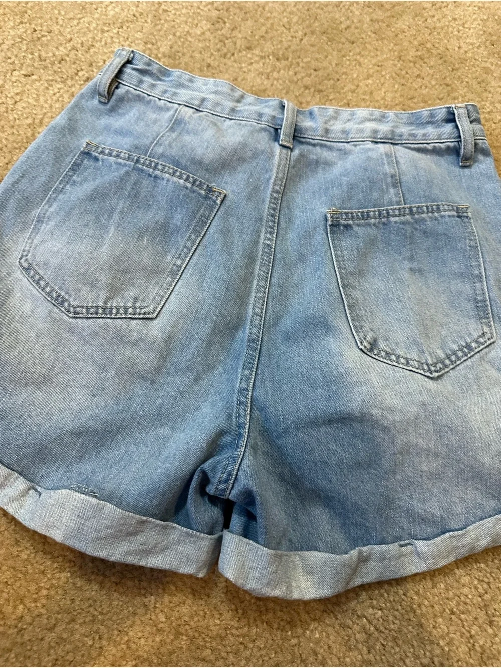 YMI Cottagecore High Rise Denim Shorts Women’s Size 11 Light Wash Jean Shorts